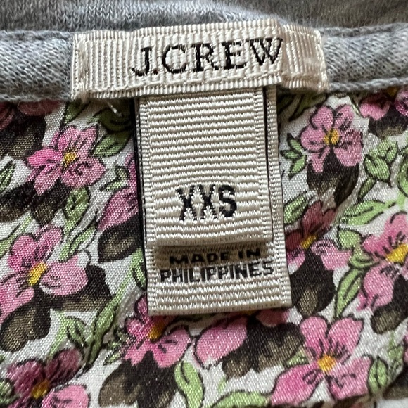 J. Crew Gray and Floral Mixed Medium T Shirt - Picture 4 of 5